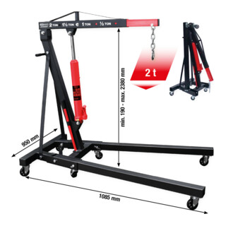 KS Tools performance Werkstattkran, klappbar, 2000 kg