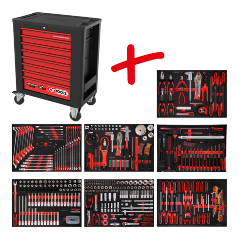 KS Tools Performanceplus Jeu de servantes d'atelier P15 avec 397 outils pour 7 tiroirs