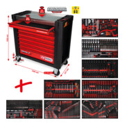 KS Tools Performanceplus Jeu de servantes d'atelier P25 avec 564 outils pour 8 tiroirs-1