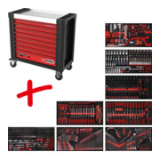 KS Tools Performanceplus Jeu de servantes d'atelier P25 avec 564 outils pour 8 tiroirs-2