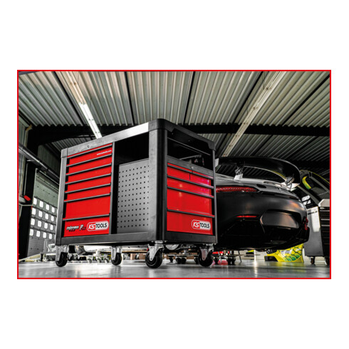 KS Tools PERFORMANCEplus P35 SCHWARZ/ROT Werkstattwagen mit 12 Schubladen