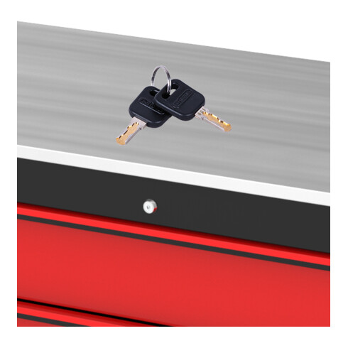 KS Tools PERFORMANCEplus P40 SCHWARZ/ROT Werkstattwagen mit 4 Schubladen