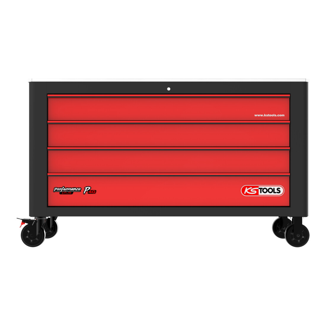 KS Tools PERFORMANCEplus P40 SCHWARZ/ROT Werkstattwagen mit 4 Schubladen
