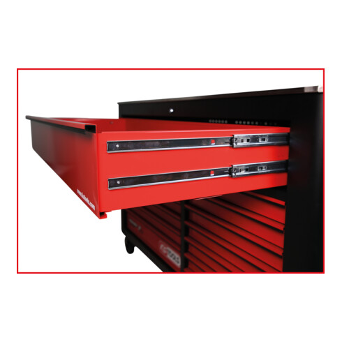 KS Tools PERFORMANCEplus P45 SCHWARZ/ROT Werkstattwagen mit 14 Schubladen