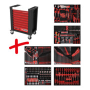 KS Tools Performanceplus werkplaatswagen set P10 met 399 gereedschappen voor 6 laden