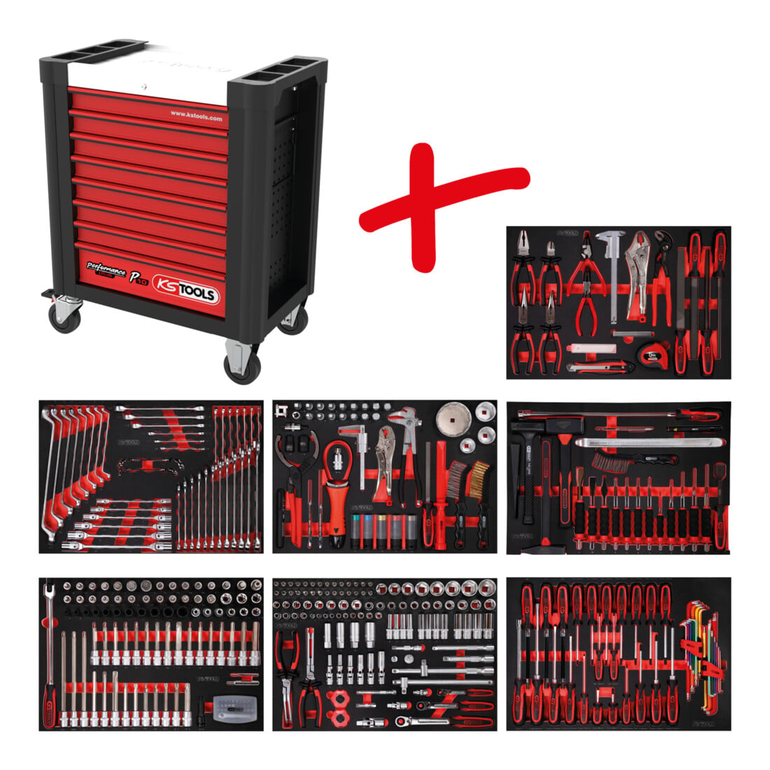 KS Tools Performanceplus Werkstattwagen-Satz P10 mit 397 Werkzeugen