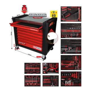 KS Tools Performanceplus Werkstattwagen-Satz P30 mit 706 Werkzeugen für 7 Schubladen