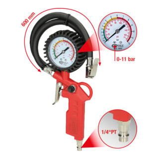 KS Tools perslucht bandenmeter, 0-11bar