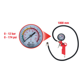 KS Tools perslucht bandenmeter, 0-12bar