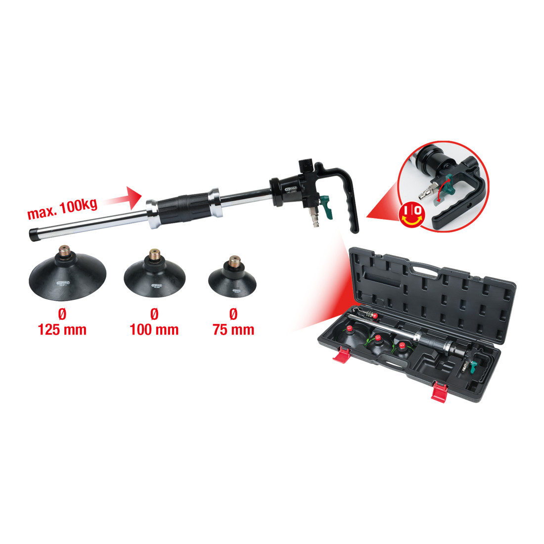 KS Tools perslucht dinging hamer set, 5 dlg.