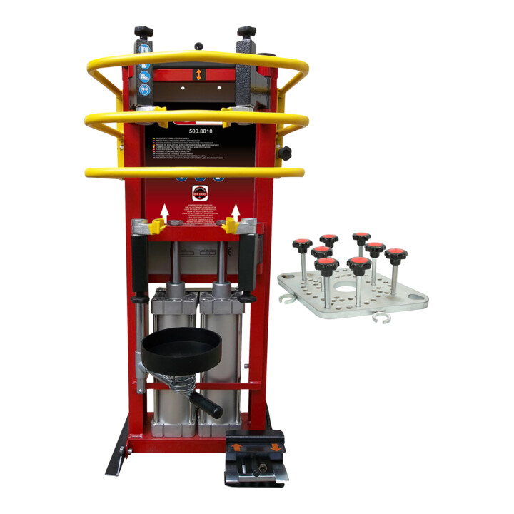 KS Tools perslucht standveercompressor met dubbele cilinder incl. adapterplaat