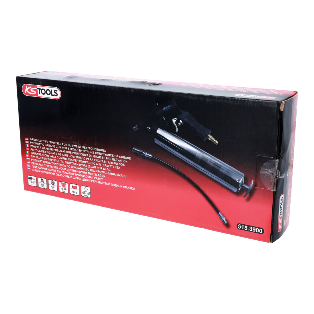 KS Tools perslucht vetspuit met flexibele slang en mondstuk