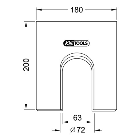 KS Tools Piastra prismatica, larghezza 180mm