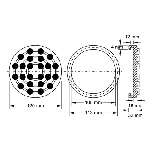 KS Tools Piatto in gomma 15 per piattaforme elevatrici Grazia / Ravaglioli, Ø 120mm