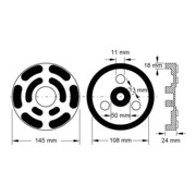 KS Tools Piatto in gomma 17 per piattaforme elevatrici Ravaglioli / OMCN, Ø 145mm-5