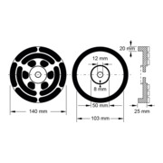 KS Tools Piatto in gomma 20 per piattaforme elevatrici OMCN, Ø 140mm-5