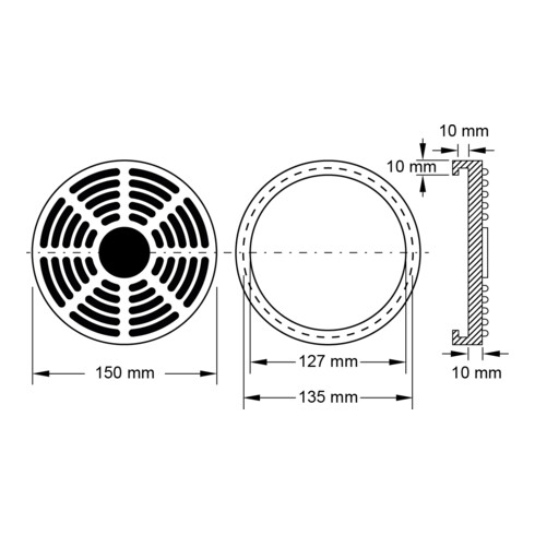 KS Tools Piatto in gomma 21 per piattaforme elevatrici Ravaglioli / OMCN, Ø 150mm