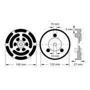 KS Tools Piatto in gomma 22 per piattaforme elevatrici OMCN, Ø 140mm-2