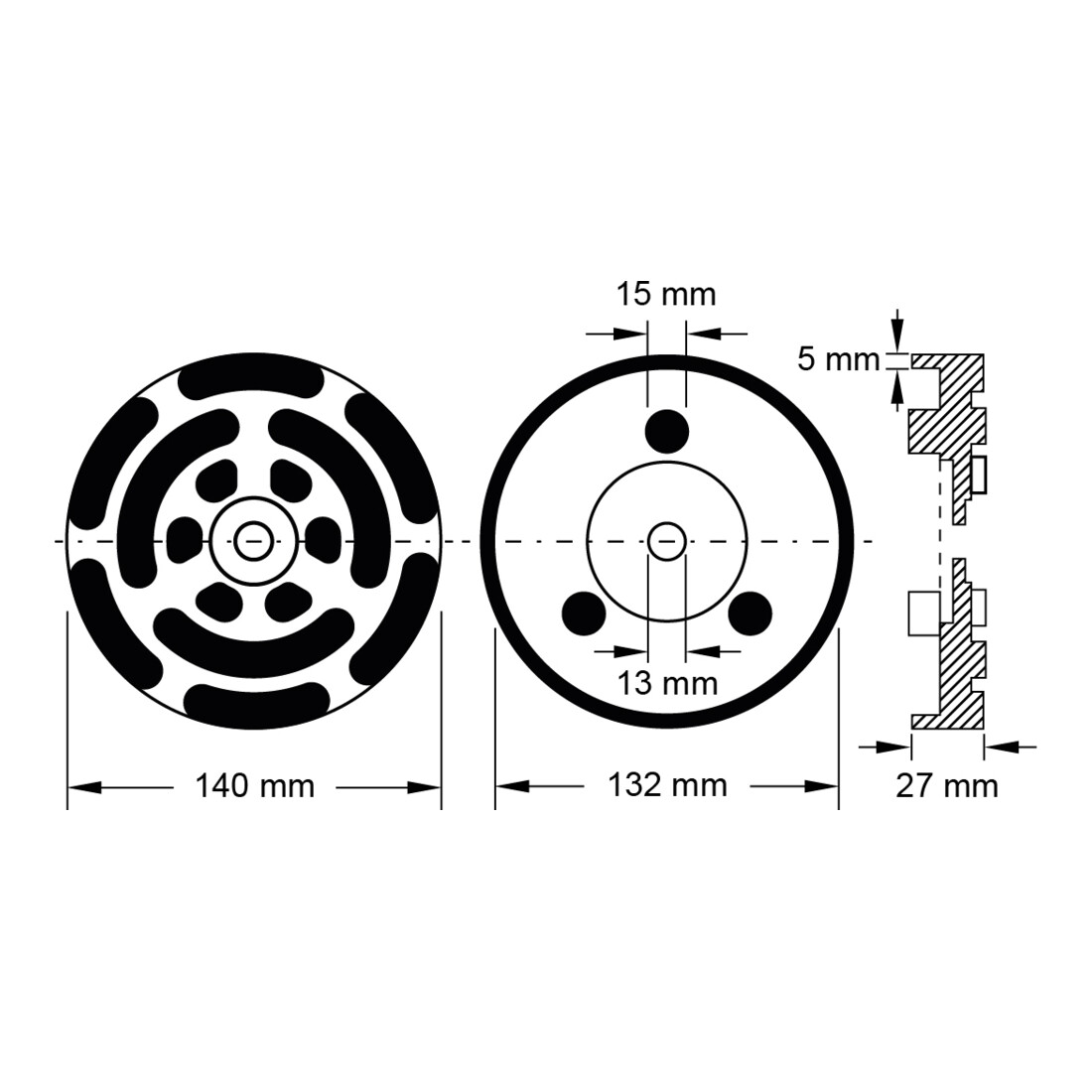 KS Tools Piatto in gomma 22 per piattaforme elevatrici OMCN, Ø 140mm