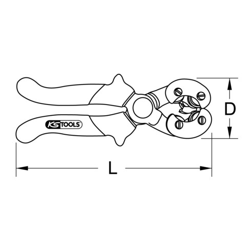 KS Tools Pince à dénuder avec revêtement isolant, 25-52 mm