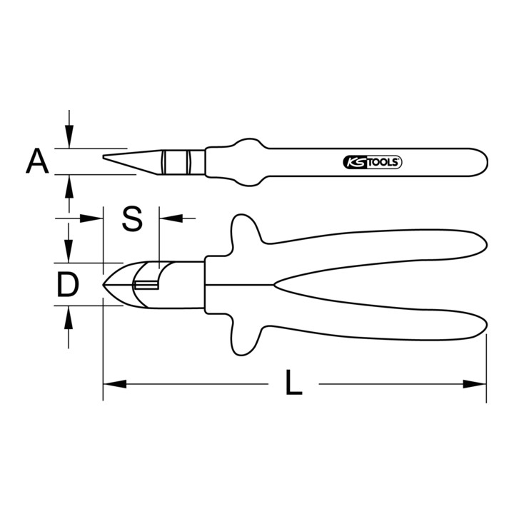 KS Tools Pince à plomber 1000V, 160 mm