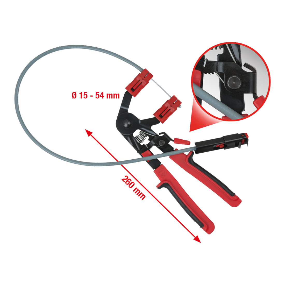 KS Tools Pince avec câble Bowden pour colliers auto-serrants,730mm