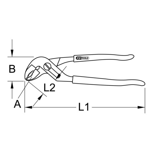 Pince à pompe à eau KS Tools en acier inoxydable