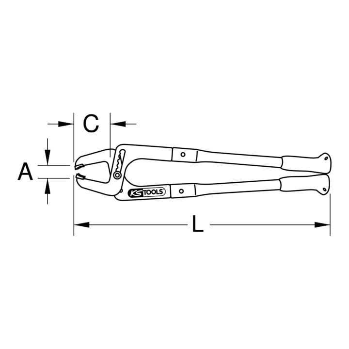KS Tools Pince pour capuchon de moyeu, 500mm