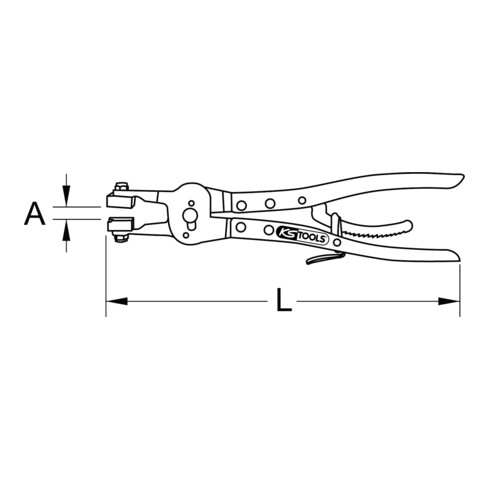 KS Tools Pince pour colliers de serrage coudée