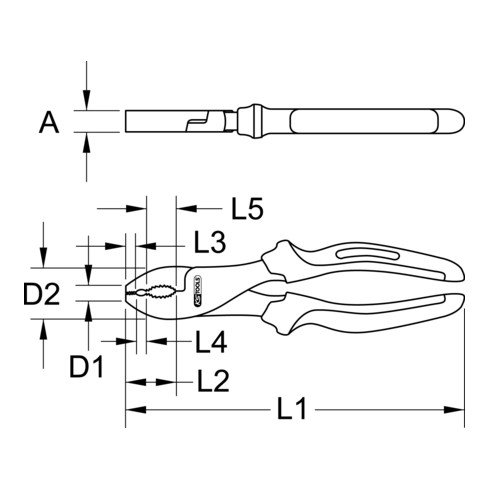 KS Tools Pince universelle TITANplus, 200 mm
