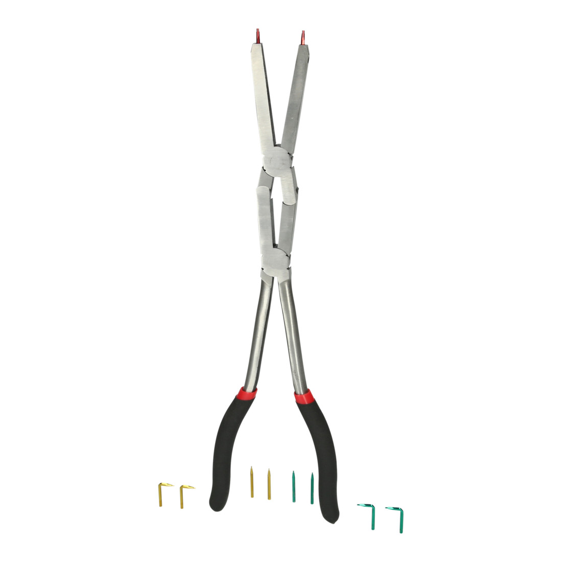 KS Tools Pinza a doppio snodo per anelli di sicurezza interni, punte intercambiabili