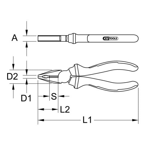 KS Tools Pinza combinata ERGOTORQUE VDE