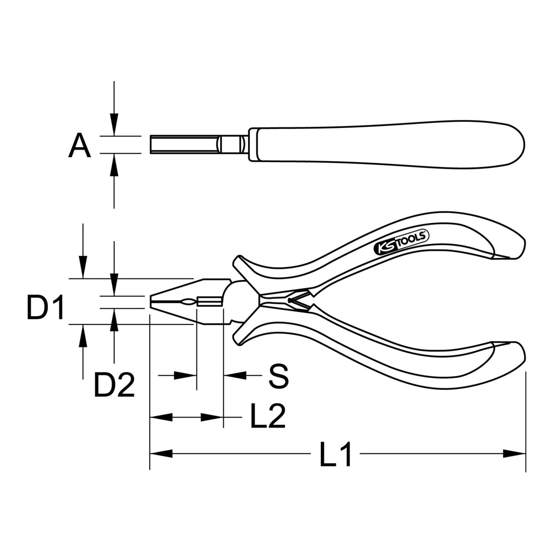 KS Tools Pinza di precisione combinata, 120mm