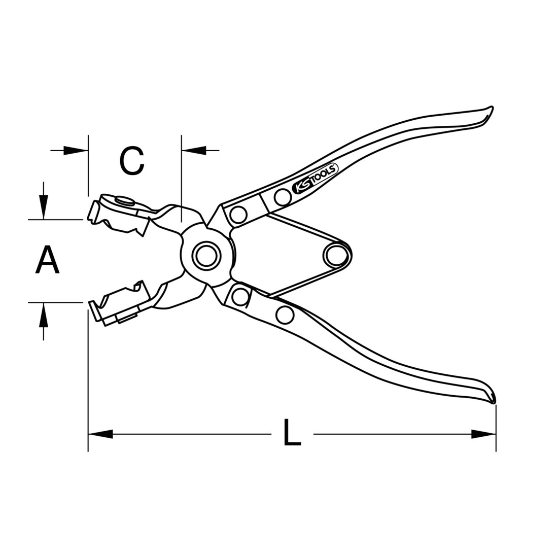 KS Tools Pinza per fascette stringitubo, 200mm