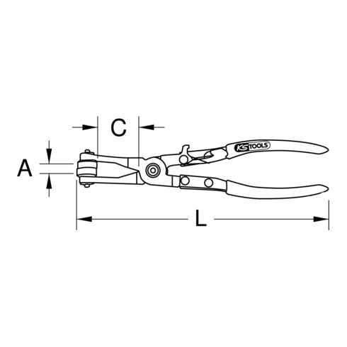 KS Tools Pinza per fascette stringitubo, angolate, 220mm