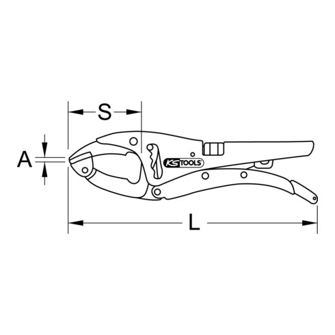 KS Tools Pinza regolabile, dentate, ganasce mobili, 0-85mm