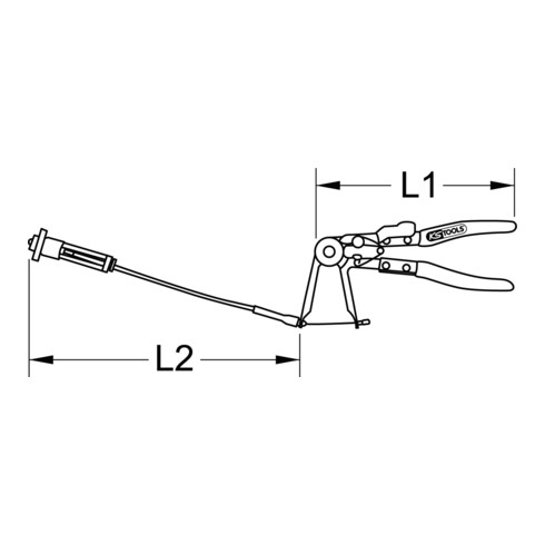 KS Tools Pinza stringitubo con cavo Bowden, 730mm