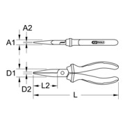KS Tools Pinze a becchi piatti ERGOTORQUE VDE, 165mm-4