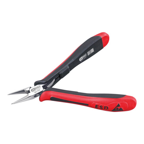 KS Tools Pinze a punta tonda ESD, dritte, senza taglio, 130mm, ganasce diritte