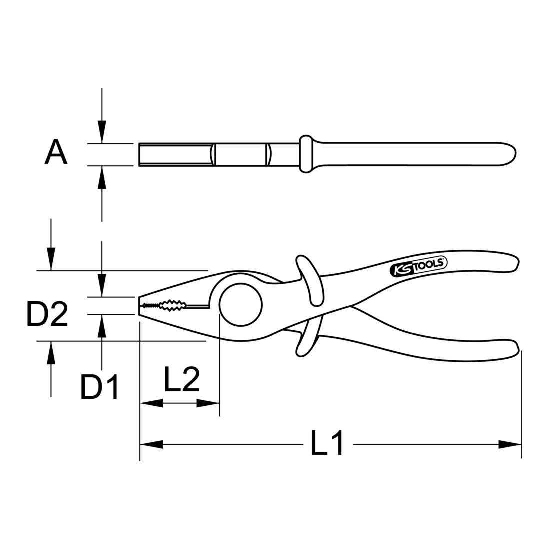 KS Tools Pinze isolate a becchi piatti in plastica