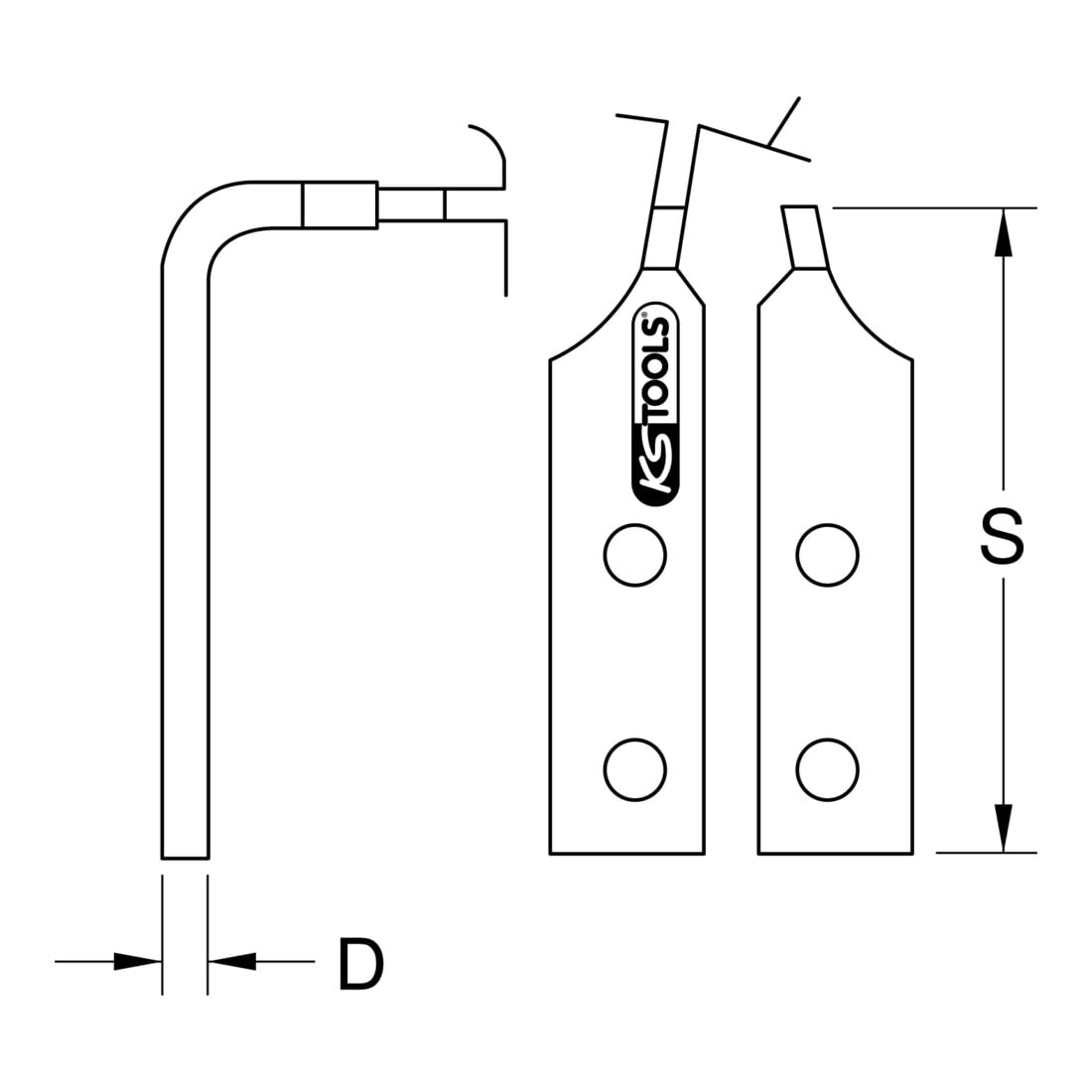 KS Tools Pinze per anelli di sicurezza 120 -300mm, esterno