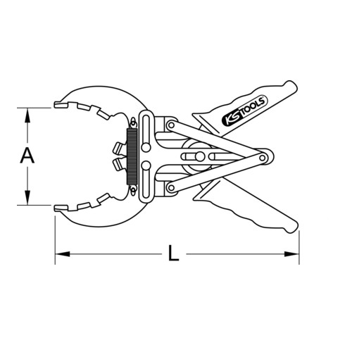 KS Tools Pinze per anelli di tenuta, Ø110-160mm