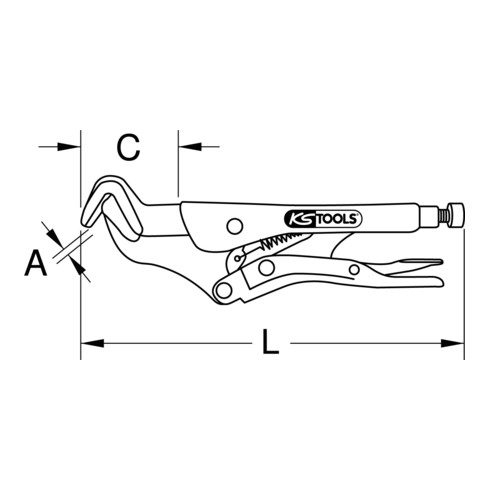 KS Tools Pinze per saldatura automotive, 200mm