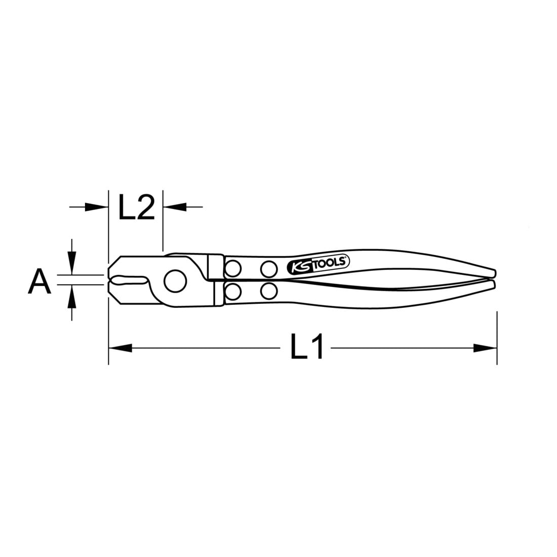 KS Tools Pinze stringitubo senza orecchie, 230mm