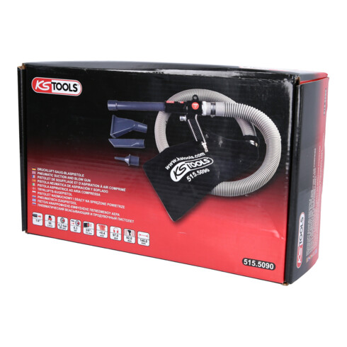 KS Tools Pistola 145mm di soffiaggio e aspirazione ad aria compressa