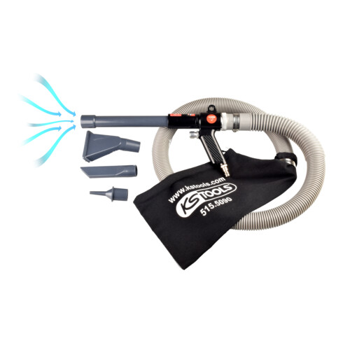 KS Tools Pistola 145mm di soffiaggio e aspirazione ad aria compressa