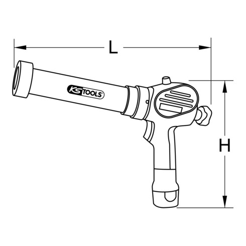 KS Tools Pistola a cartuccia a batteria 400 ml senza batteria né caricabatterie