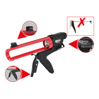 KS Tools Pistola per cartucce senza barra di spinta sporgente 310ml