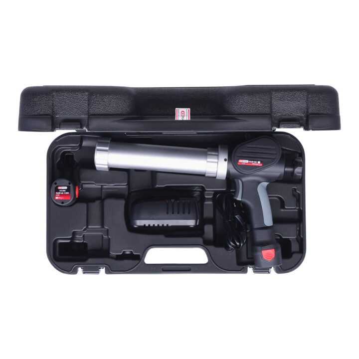 KS Tools Pistolet à cartouche sur batterie 310 ml avec 2 batteries et chargeur