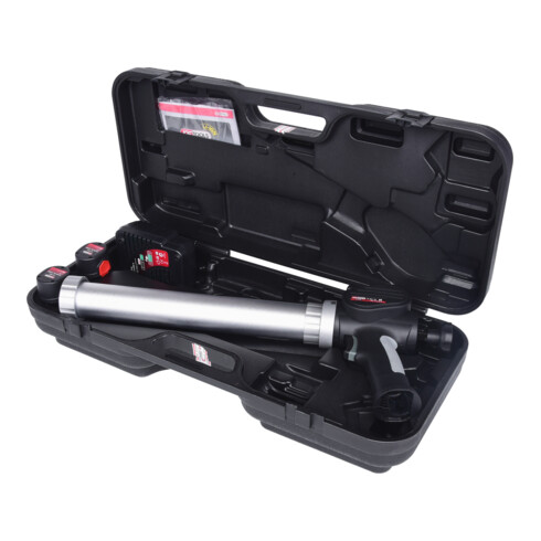 KS Tools Pistolet à cartouche sur batterie 600 ml avec 2 batteries et chargeur